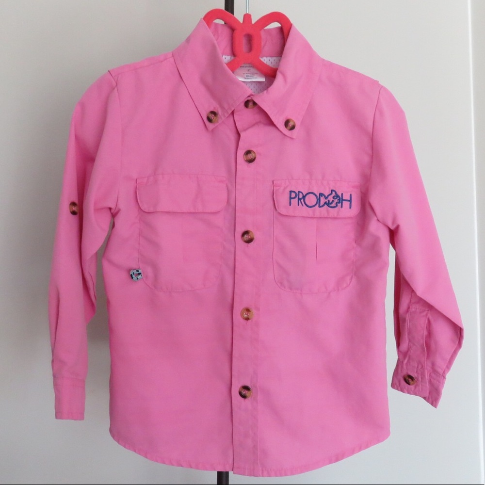 3T Pink Prodoh Button-down Shirt UPF 20+